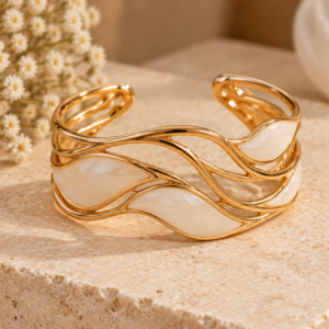 gold and ivory arm cuff diptych